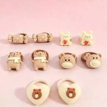 2/10pcs Random Cartoon Cute Hair Scrunchies, Sweet Style Daily Wear Hairbands - Multicolor - View 12