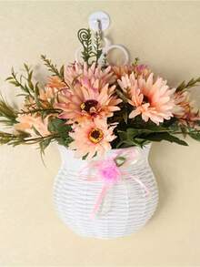 2pcs Wall Hanging Flower Pots, Decorative Flower Pots, Wall Hanging Vases, Flower Baskets, Round Flower Pots. Suitable For Home Decor, Hotel Decor, Weddings, Parties And Other Occasions. - View 9