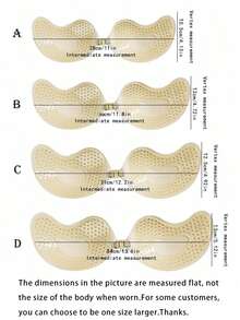 1 Pair Invisible Cleavage Enhancing Bra, Backless Strapless Seamless Self-Adhesive Silicone Bra Pads, Breathable Perforated Mango Cup Bra For Summer - Apricot - View 8