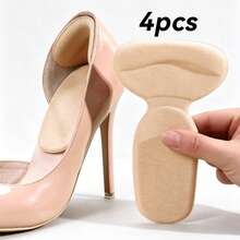 2 Pairs Non-Slip Heel Pads, Suitable For Loose Shoes, High Fit, Unisex, Improve Shoe Fit And Comfort, Prevent Heel Slipping And Blisters, Shoe Accessories - Beige - View 1