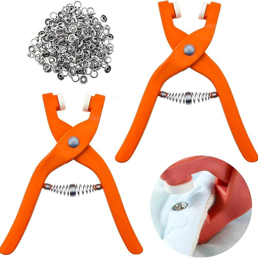 200pcs Five-Prong Snap Button Set, Metal Snap Button Kit With Manual Plier Fastener And Storage Box, For DIY Crafts, Clothes, Hats, Bags, Suitable For Beginner Gifts