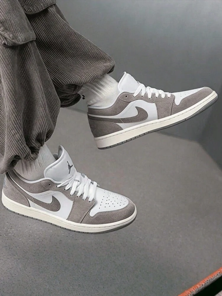 Nike JordanNu Retro Premium Textured Casual Comfortable Breathable Lightweight Low-Top Sneakers, Unisex - Olive Grey - View 1