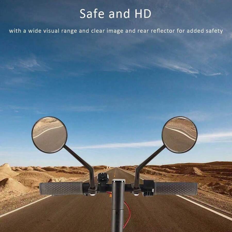 1 par de espejos retrovisores para bicicleta, adecuados para bicicletas de montaña/carretera, espejo de manillar giratorio ajustable 360°, con función de retrovisor de gran angular convexo, adecuado para ciclismo y paseos en bicicleta - Multicolor - Ver 1