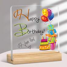 2D Flat Acrylic "Happy Birthday" Festive Decor, With Contrasting Color Artistic Lettering And Colorful Birthday Illustrations To Convey Joyful Blessings, Lively And Vibrant Style Suitable For Parties And Home Scenes, For Friends, Family And Colleagues, As A Birthday Gift To Convey Happiness And Good Wishes, Please Remove Protective Film Before Use - A - View 10