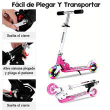 Scooter Patinete Plegable Para Niños Con Ruedas Ilumina - Amarillo - Ver 5