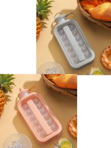2-In-1 Portable Silicone Ice Cube Tray With Lid And Matching Water Bottle, Multi-Cavity Ice Mold For Ice Rolls And Ice Balls, Easy Release Kitchen Gadget, Suitable For Juice, Whiskey And Cocktails, Perfect For Home Bar, Party And Summer Travel Daily Use, Gift Choice - Multicolor - View 18