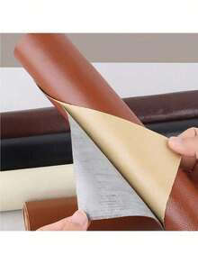 1pc Classic Large Lychee Texture PU Leather, Thickened Brushed Backing Fabric, Sofa Cushion Luggage Bed Headboard Soft Cover DIY Artificial Leather Material - A - View 7
