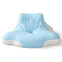 4 In 1 Blaue & Weiße Orthopädische Schmetterling Gedächtnis Schaumstoff Hals Kissen, Doppelseitiges Ergonomisches Schlafkissen Für Seiten Rücken Magen Schlafen, Unterstützung Kissen Für Ruhe & Bett Lesen - Blue and White - View 10