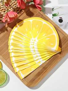 1/20/40/60/80/100pcs Lemon Pattern Disposable Paper Napkins, Summer Fruit Print Decorative Napkins, Suitable For Outdoor Weddings, Engagement Parties, Summer Tropical Parties, Home, Hotel Tabletop Decoration, Dessert And Beverage Napkins - Multicolor - View 2