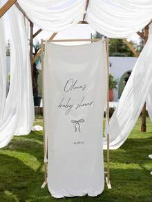 Custom Wedding Welcome Sign, Fabric Welcome Banner, Personalized Name Fabric Sign, Bridal Shower Sign, Custom Minimalist Wedding Sign, Fabric Wedding Decor, Anniversary Gift - Multicolor - View 5