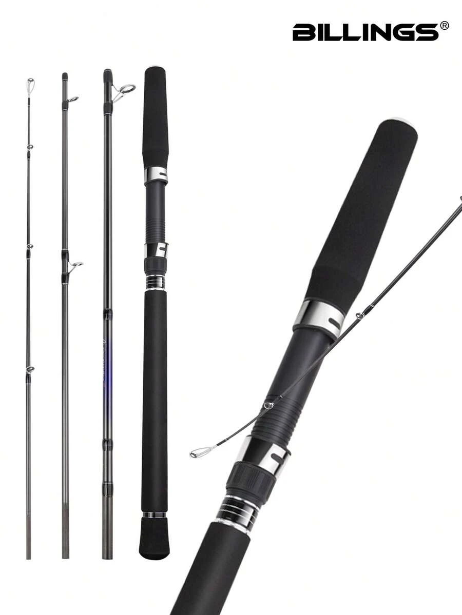BILLINGS Fishing Rod,Spinning Reel Fishing Rod,4-Piece Portable Carbon Fiber Travel Rod,Ceramic Guide,For Freshwater Saltwater,Ultra-Lightweight Spinning Rod,1.98/2.1/2.4M
