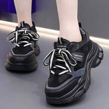 Damen Wanderschuhe, dicke Sohle modisch langanhaltend lässige Stiefel, geeignet für den täglichen Gebrauch, Outdoor Wandern, Bergsteigen, Ganzjahres-Arbeitsstiefel für Frauen - Schwarz - Übersicht 3