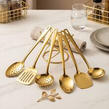 Stainless Steel Kitchen Utensil Set, Durable Kitchen Tools, Including Soup Ladle, Scraper, Whisk, Tongs And Strainer - View 4