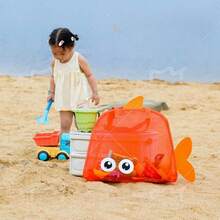 1pc Large Mesh Beach Toy Storage Bag, Sand-Proof Quick-Dry Portable Beach Shell Organizer Tote Bag For Kids - Multicolor - View 3