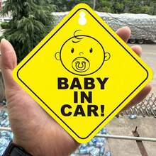 1pc Car Baby Warning Sticker With Suction Cup, Durable And Firmly Attached Without Residue - Multicolor - View 15