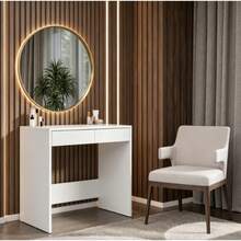 Minimalist Mirror-Free Vanity Table, Dressing Table, Writing Desk, Office Desk & Study Desk With 2-Drawer Storage, Suitable For Bedroom, Calligraphy Room And Living Room, Balcony - Multicolor - View 7
