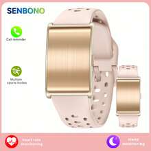 SENBONO Ultra-Thin And Lightweight Smart Bracelet, Supporting Multiple Exercise Modes, Heart Rate Monitoring, Sleep Monitoring, Call Reminder, Sedentary Reminder, Alarm Function, Wireless Connection, Calories, Men's And Women's Sports Watches - Pink Silicone - View 2
