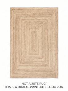 Tapis lavable à motif géométrique moderne - Tapis monochrome abstrait effet vieilli pour salon, chambre et décoration intérieure - 80x200 cm, 80x300 cm, 100x200 cm, 120x180 cm - Beige - Voir 2