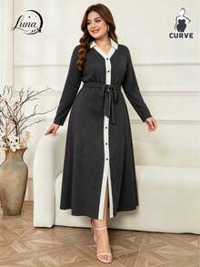 Plus Size Dresses - Black - View 5