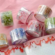 Cinta decorativa para manualidades infantiles de 30 mm de ancho y 3 metros de largo, cinta de PET plateada con efecto láser para diario, material decorativo para diario estilo ins, cinta decorativa para scrapbooking, cinta de material para manualidades. - B - Ver 2
