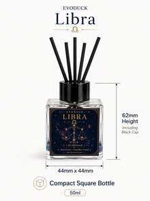 EVODUCK 1pc Flameless Long Lasting Libra Zodiac Crystal Reed Diffuser 50ml, Rose Amber Fragrance Oil With Deep Blue Crystal & 4 Fiber Reed Sticks, Smokeless Scented Oil Diffuser For Living Room Bedroom Vanity, Astrology Gift For Her, Aesthetic Room Decor - Mixed Fragrance - View 5