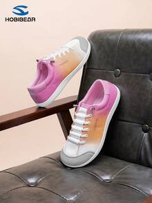 HOBIBEAR Damen Lässig Flache Slip-On Schuhe, Breite Zehenpartie Bequeme Slouchy Schuhe, Modische Dopamin Farbpalette Vielseitige Bequeme Sneaker, Geeignet für Party, Outdoor Wandern, Fitnessstudio, Autofahren, Pendeln - Orange Farbe - Übersicht 4