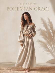 Vintage Off Shoulder Lace Trim Blouse, Pleated Front Balloon Long Sleeve Top With Ruffled Cuffs, Gothic Boho Women Casual Long Sleeve Shirt - 杏色 - 查看 6