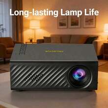 迷你便攜式 LCD 投影機，內建喇叭 + 配套遙控器；完全兼容 iOS / Android / Windows，USB 即插即用，完美適合居家電影觀賞與大螢幕遊戲，輕鬆打造您的私人家庭劇院 - 白色 - View 3