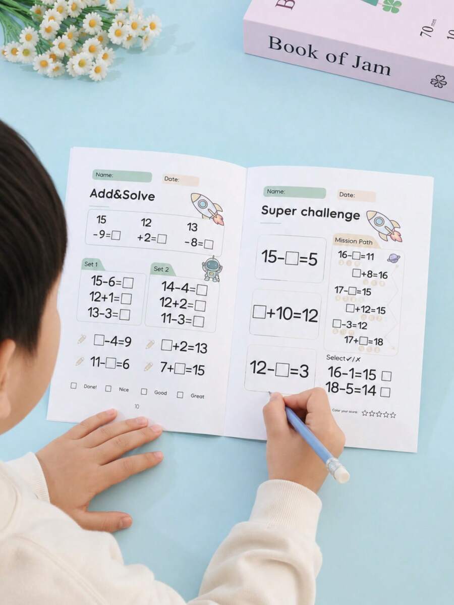 兒童早期教育加減法練習練習簿，趣味數學計算書，返校輔導學習書，教師作業簿