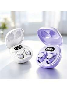 Mini Bean Sleep TWS Bluetooth Earbuds, Zero-Pressure In-Ear Headphones For Side Sleeping, High-Fidelity Deep Bass, Touch Control, LED Battery Display, Type-C Fast Charging, Macaron Color Couple Gift Earphones - View 4