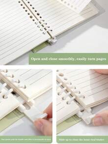1pc Loose-Leaf Notebook, Detachable Ring Cover, Soft Spine Loose-Leaf Book, Fresh Minimalist Style Diary, Suitable For Back To School, Home, Office, Student Writing Notebook School Supplies - Loose-leaf Book - View 7