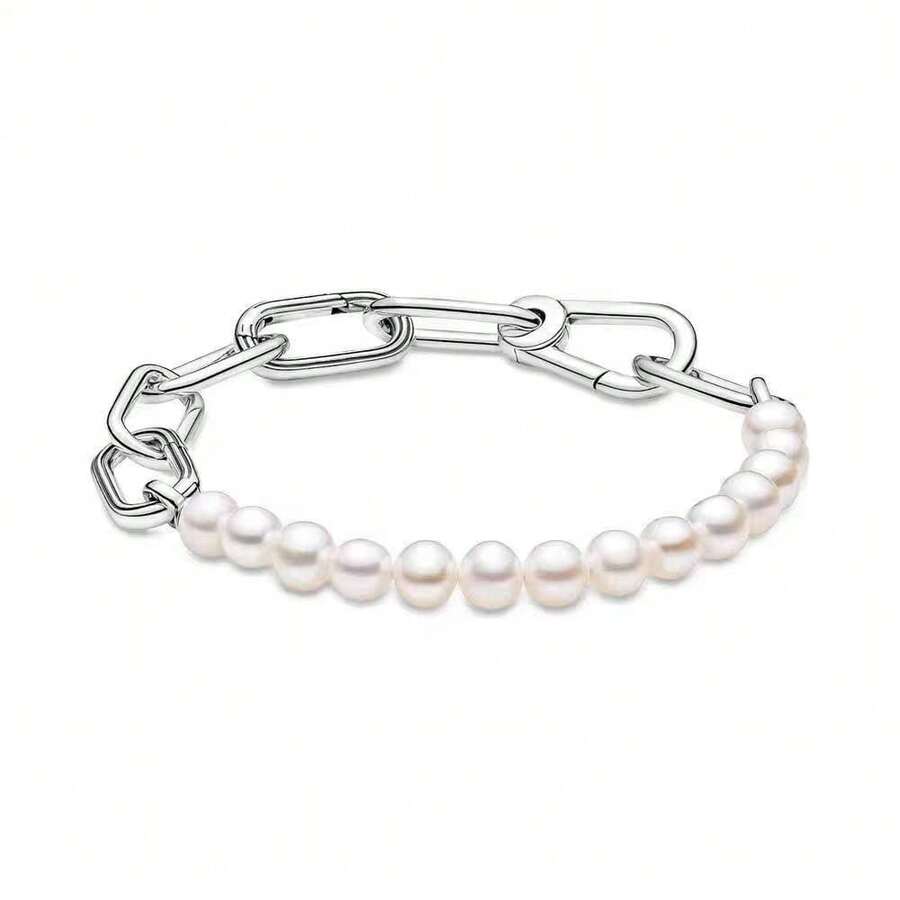 Best-Selling 925 Sterling Silver Heart Snake Chain Bracelet, Suitable For Original DIY Bracelet, Women's Birthday Wedding Fashion Jewelry Gift - Silver - View 1