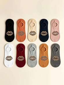 12 pares de calcetines tipo barco unisex aleatorios, versátiles, de moda, estilo nicho minimalista, para primavera/verano, hogar y fiesta - Multicolor - Ver 3
