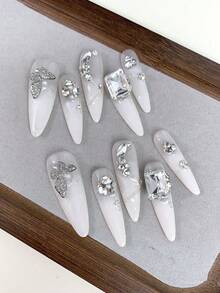 Korean Style Extra Long Artificial Nails, Handmade, Suitable For Daily Wear, Parties And Gatherings - Multicolor - View 1