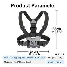 6pcs/Set Sports Camera Chest Strap Mount, Strap Fixer, And Quick Release Mounting Plate - Multicolor - View 7
