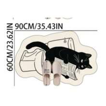 1pc Cat Sitting On Toilet Reading Book Bath Mat, Bathroom Rug, Door Mat, Small Rug, Carpet, Floor Mat, Home Decor, Area Rug, Outdoor Mat, Bedroom Carpet, Washable Rug - Multicolor 3 - View 12