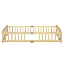 Low Bed Measuring 90 X 200 Cm With Safety Rails, Central Entrance, Made Of Pine Wood. Low Bed With Rails, White. - Natural Color - View 6