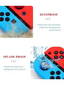 Ốp bảo vệ silicone cho tay cầm Joy-Con Switch, thiết kế phối màu, mềm chống trượt, chống bụi và kháng nước, vỏ bọc gamepad chống sốc dễ thương, tông màu pastel macaron, phụ kiện chơi game cầm tay cho Switch - Xem 2