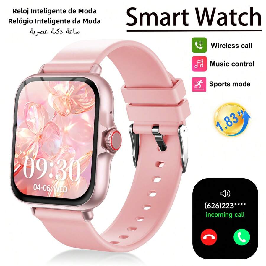 1 buah Jam Tangan Pintar Unisex Layar Sentuh HD dengan Tali Silikon Nyaman, Pelacak Kebugaran, Notifikasi Pesan, Pelacakan Kalori & Jarak, Kontrol Musik, Kamera Jarak Jauh, Kompatibel dengan Smartphone, Jam Tangan Pintar Gaya Olahraga, Hadiah Hari Ayah untuk Pemakaian Sehari-hari