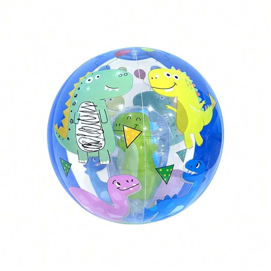 Inflatable Water Toy For Kids, Transparent, Striped, Colorful, For Beach Or Pool Parties, Ball Game - 3 - View 1