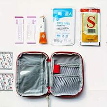 Bolsa de medicina portátil mini, kit de primeros auxilios de viaje, bolsa de almacenamiento de medicamentos, kit de supervivencia, caja de pastillas, emergencia al aire libre, camping, vuelta al colegio - Ver 8