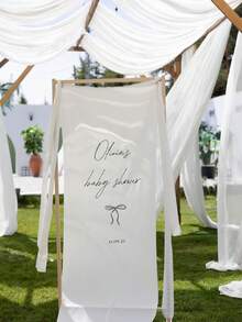 Custom Wedding Welcome Sign, Fabric Welcome Banner, Personalized Name Fabric Sign, Bridal Shower Sign, Custom Minimalist Wedding Sign, Fabric Wedding Decor, Anniversary Gift - Multicolor - View 3