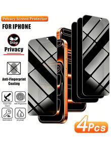 2 pezzi Protezione schermo in vetro temperato per la privacy, compatibile con iPhone 17 Pro Max/17/16 Pro Max/15 Pro/17/16/15/14/13/12/11/16/Plus/Mini/X/XS Max, durezza 9H+, ultra trasparente, antigraffio, anti-impronte, facile installazione, protezione schermo per la privacy - nero - Visualizzare 9