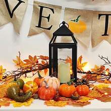 50pcs Artificial Pumpkins, Autumn Harvest Artificial Pumpkin Set, Home Decor, Autumn Pumpkin Decoration Set, Mini Artificial Gourds, Maple Leaves, Acorns Decoration, Suitable For Home, Wedding, Autumn Tabletop Display, Halloween, Thanksgiving, Harvest Farmhouse Table Multi-Layer Tray Set, Best Seasonal Holiday Decoration Supplies - Multicolor - View 3