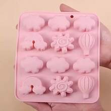 1pc Rainbow Cloud Sunflower Silicone Soap Mold, Mini Soap Mold | Easy Release Reusable Resin Casting Mold | Suitable For DIY Handmade Jewelry, Candles, Soaps, Home Decor And Gift Making - A - View 4