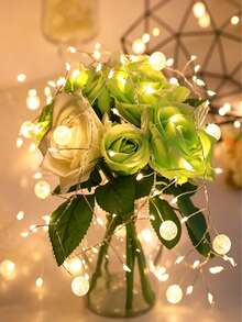 60/150LED Copper Wire String Lights, Battery Powered Fairy Lights (Batteries Not Included), Room Decor, Suitable For Room, Party, Bedroom Fairy Lights, Wedding, Gift And Graduation Decoration - Crystal Chain Lights, Christmas Decoration, Holiday Lighting - Multicolor - View 8