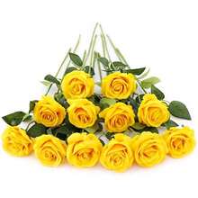 1/20 Stücke Valentinstag Geschenk Künstliche Rosenblumen, hochwertige künstliche Rosen, geeignet für Heimdekoration, Raumdekoration, Tischdekoration, Hochzeitsdekoration, Brautstrauß, Handgelenks-Corsage, Straußherstellung, Zuhause, Restaurant, Schlafzimmer, Vasendekoration Strauß - Gelb - Übersicht 2