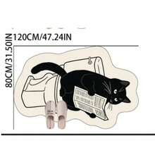 1pc Cat Sitting On Toilet Reading Book Bath Mat, Bathroom Rug, Door Mat, Small Rug, Carpet, Floor Mat, Home Decor, Area Rug, Outdoor Mat, Bedroom Carpet, Washable Rug - Multicolor 3 - View 14