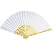 Ventaglio pieghevole in bambù bianco multicolore, ventaglio di carta dipinto a mano fai-da-te per bambini, ventaglio pieghevole calligrafico fatto a mano, decorazione per matrimoni e feste, ventaglio portatile da mano, superficie bianca del ventaglio per graffiti, pittura, creazione calligrafica, ventaglio di stile antico - Ventilatore pieghevole - Visualizzare 11