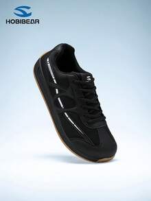 HOBIBEAR Comfortable Sports Shoes For All Seasons, Men's Athletic Shoes, Breathable Casual Sneakers, Rubber Sole, Lace-Up Design, Suitable For Various Occasions, Classic Style, Suitable For Business And Streetwear, White And Blue - Black - View 5